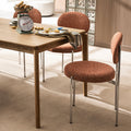 Kyoto - Lot de 2 chaises en tissu pieds chrome - Rouille - 1