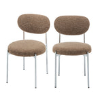 Kyoto - Lot de 2 chaises en tissu pieds chrome - Bronze - 2
