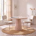 Marcel - Lot de 2 chaises en tissu pieds chrome - Beige - 1