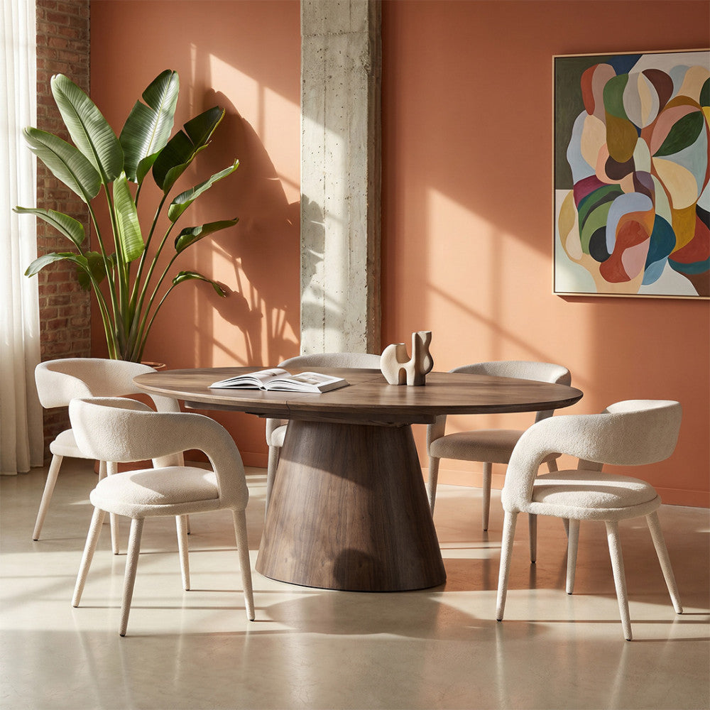 Romy - Lot de 2 fauteuils de table en tissu - Beige chiné - 1