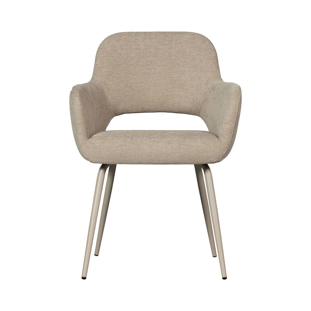 Jenny - Lot de 2 fauteuils de table en tissu - Beige - 2