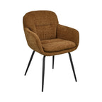 Runa - Lot de 2 fauteuils de table en tissu et métal - Caramel - 2