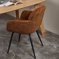 Runa - Lot de 2 fauteuils de table en tissu et métal - Caramel - 1