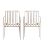 Brano - Lot de 2 fauteuils de jardin en résine - Beige - 2