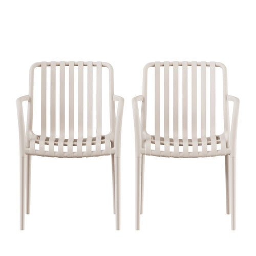 Brano - Lot de 2 fauteuils de jardin en résine - Beige - 2