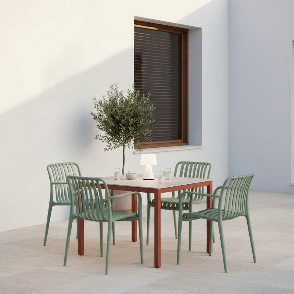 Brano - Lot de 2 fauteuils de jardin en résine - Vert - 1