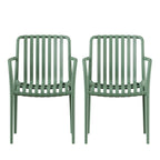 Brano - Lot de 2 fauteuils de jardin en résine - Vert - 2