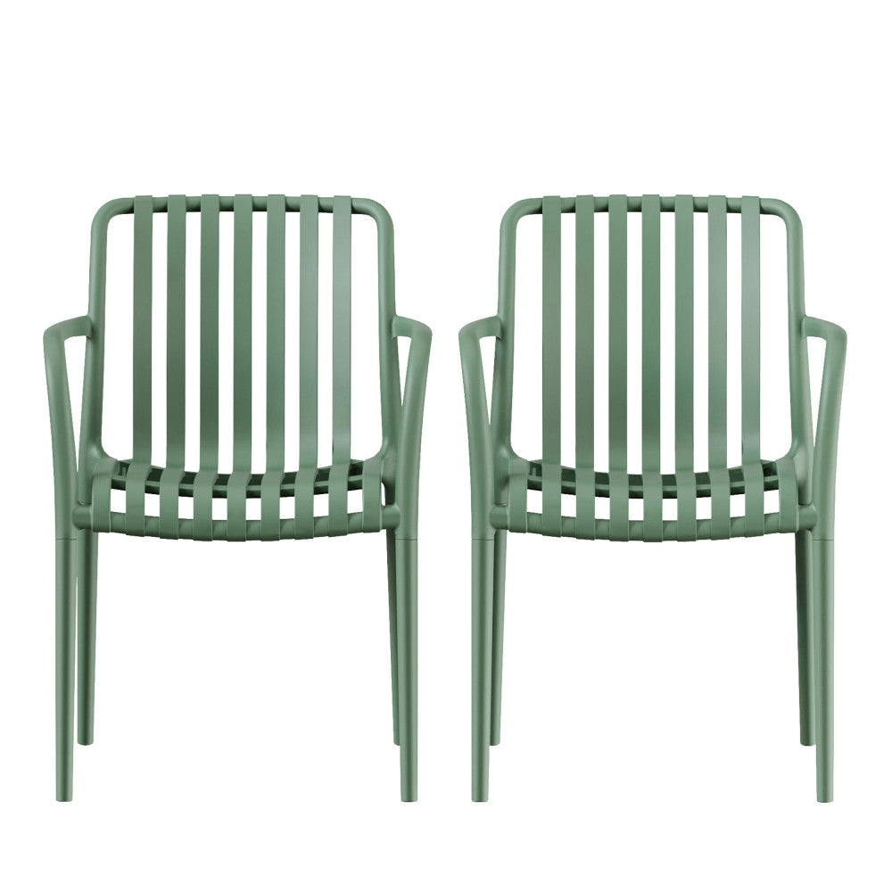 Brano - Lot de 2 fauteuils de jardin en résine - Vert - 2