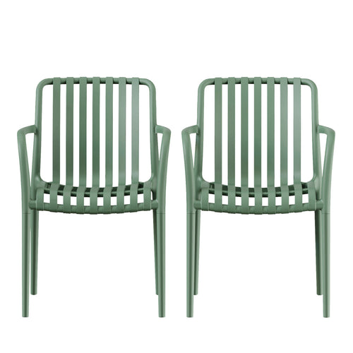 Brano - Lot de 2 fauteuils de jardin en résine - Vert - 2