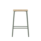Noki - Lot de 2 tabourets de bar en bois et métal H65cm - Vert d'eau - 2
