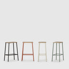 Noki - Lot de 2 tabourets de bar en bois et métal H65cm - Vert d'eau - 1