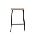 Noki - Lot de 2 tabourets de bar en bois et métal H65cm - Noir - 2