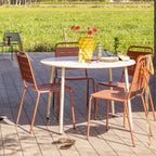 Aria - Lot de 4 chaises de jardin en métal - Terracotta - 1