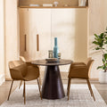 Acapulco - Lot de 4 fauteuils de table intérieur et extérieur en plastique et métal - Caramel - 1