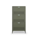 Adel - Meuble à chaussures 3 portes en métal H120cm - Vert - 2