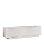 Hudson - Meuble TV 2 portes en bois L140cm - Blanc - 2