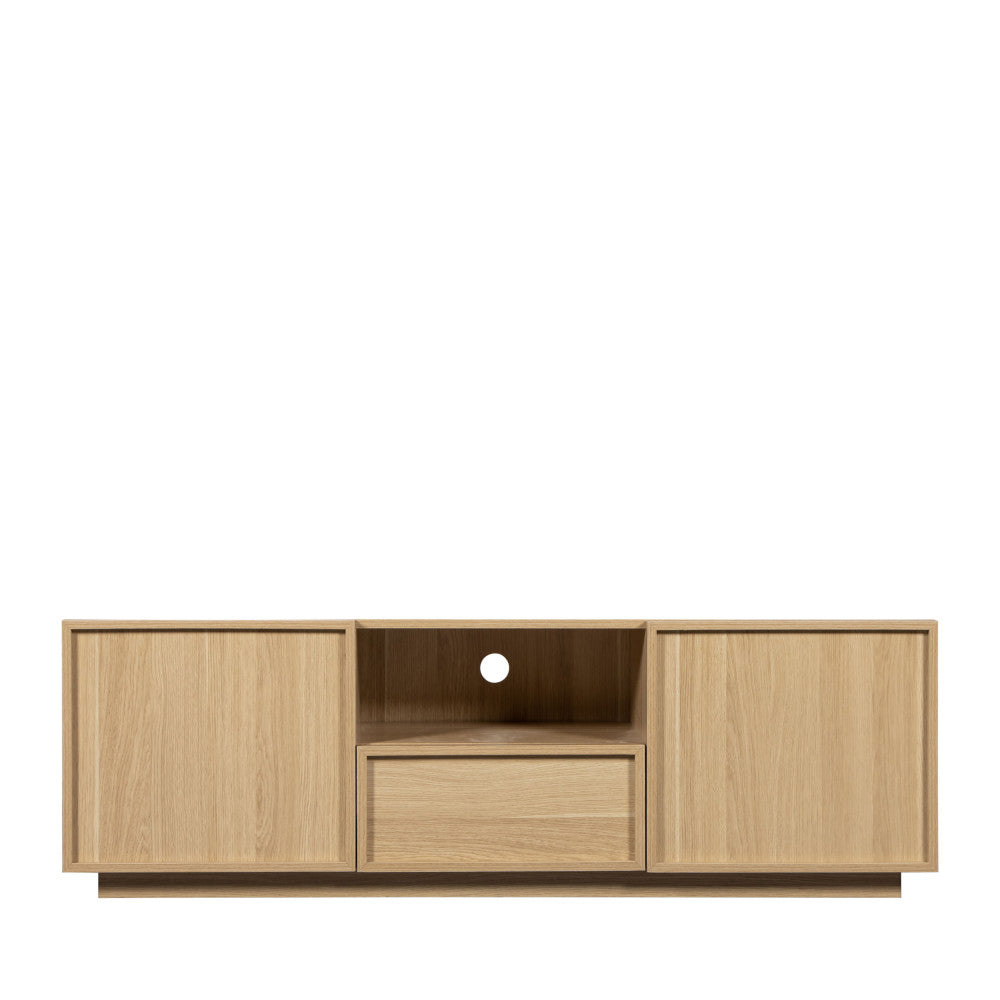 Joy - Meuble tv 2 portes en bois L140cm - Bois clair - 2