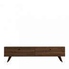 Yara - Meuble TV 2 portes en bois L160cm - Bois foncé - 2
