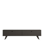 Yara - Meuble TV 2 portes en bois L160cm - Gris anthracite - 2
