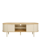 Will - Meuble TV 2 portes en bois et métal L150cm - Beige - 2