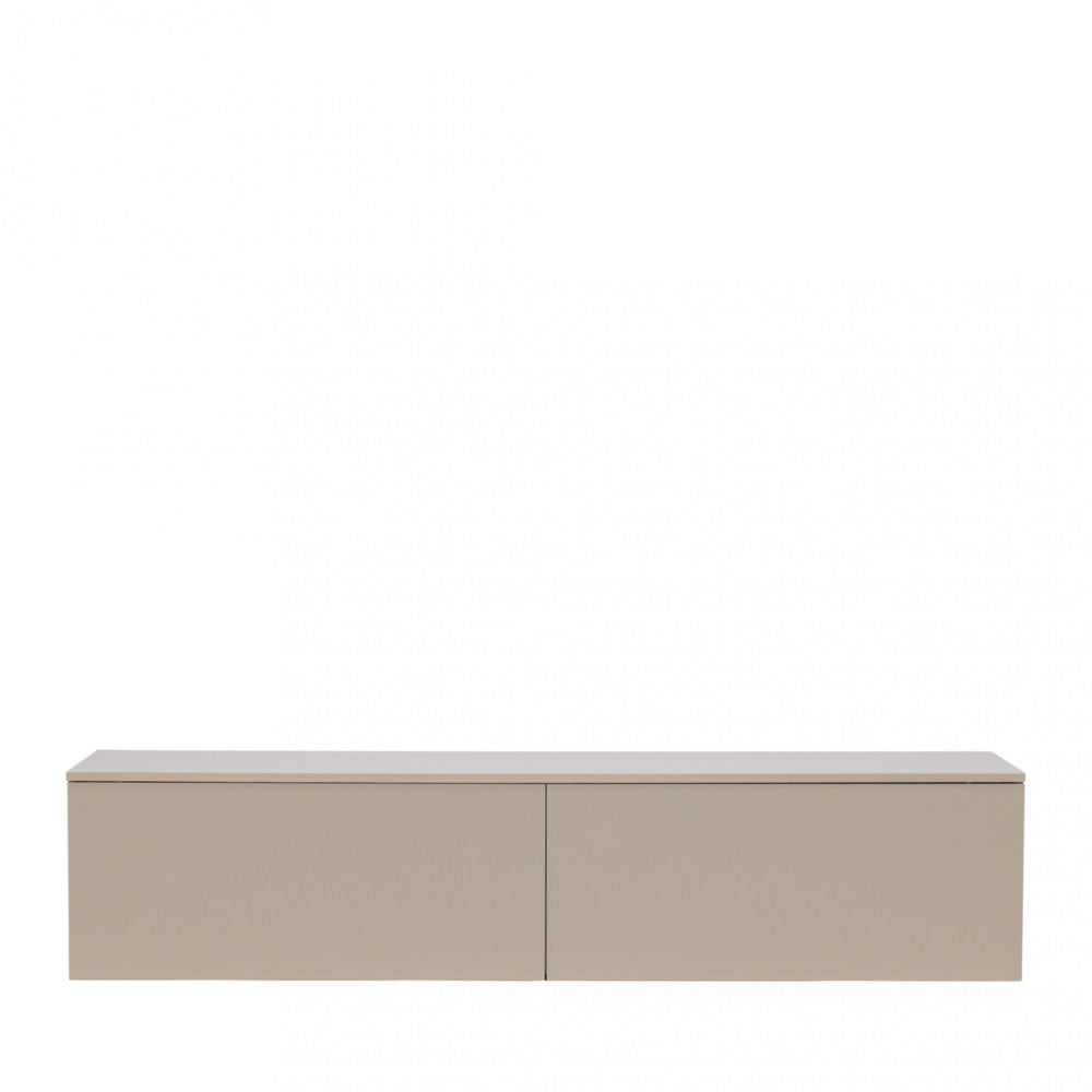 Frihamn - Meuble TV suspendu 2 tiroirs en bois L160cm - Beige - 2