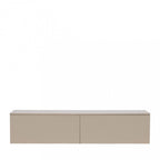 Frihamn - Meuble TV suspendu 2 tiroirs en bois L160cm - Beige - 2