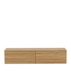 Frihamn - Meuble TV suspendu 2 tiroirs en bois L160cm - Bois clair - 2