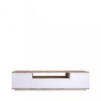 Fritz - Meuble TV 3 portes en bois L180cm - Blanc - 2