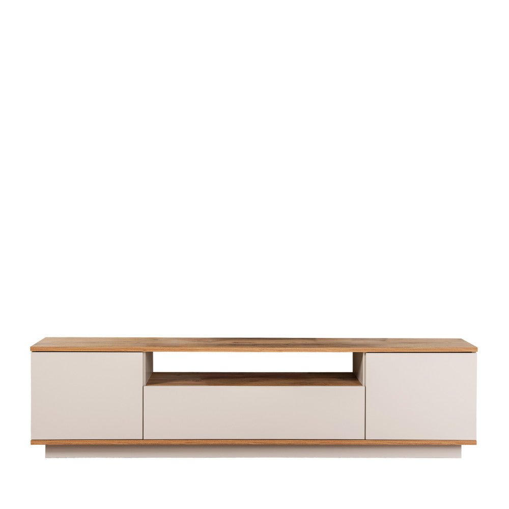 Fritz - Meuble TV 3 portes en bois L180cm - Beige - 2