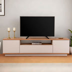 Fritz - Meuble TV 3 portes en bois L180cm - Beige - 1