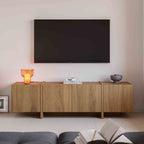 Nicole - Meuble TV 4 portes en bois 180cm - Bois foncé - 1