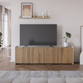 Enara - Meuble TV 4 portes en bois L180cm - Bois foncé - 1