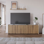 Enara - Meuble TV 4 portes en bois L180cm - Bois foncé - 1