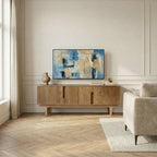 Bogor - Meuble tv 4 portes en bois massif L150cm - Bois - 1