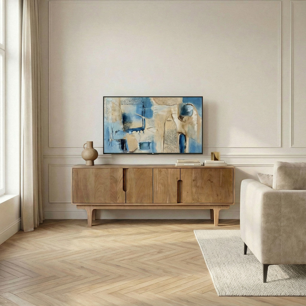 Bogor - Meuble tv 4 portes en bois massif L150cm - Bois - 1