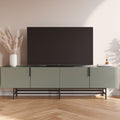 Vintara - Meuble TV 4 portes en bois et métal L200cm - Vert amande - 1
