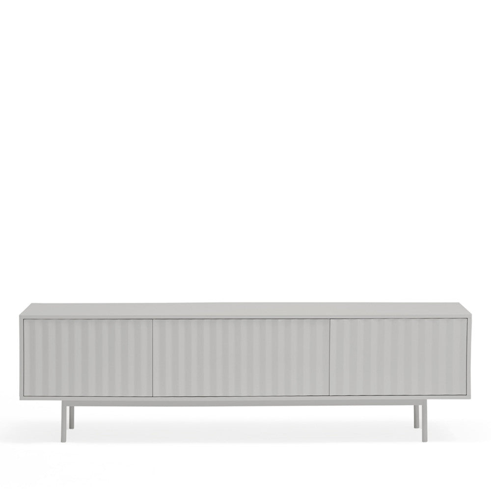 Sierra - Meuble TV en bois 3 portes L180cm - Gris clair - 2