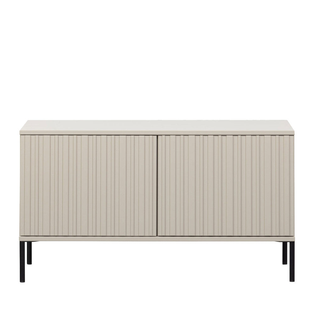 New Gravure - Meuble TV 2 portes en bois L100cm - Beige - 2