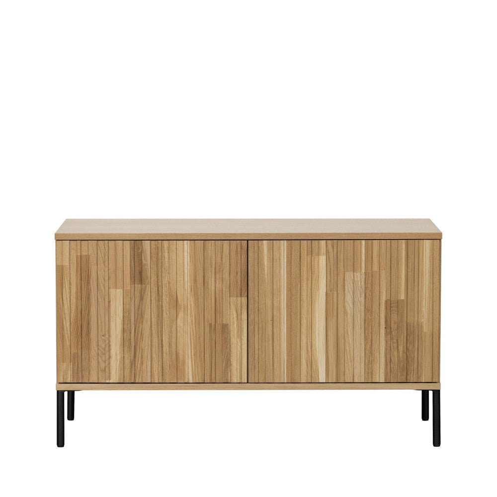 New Gravure - Meuble TV 2 portes en bois L100cm - Bois clair - 2