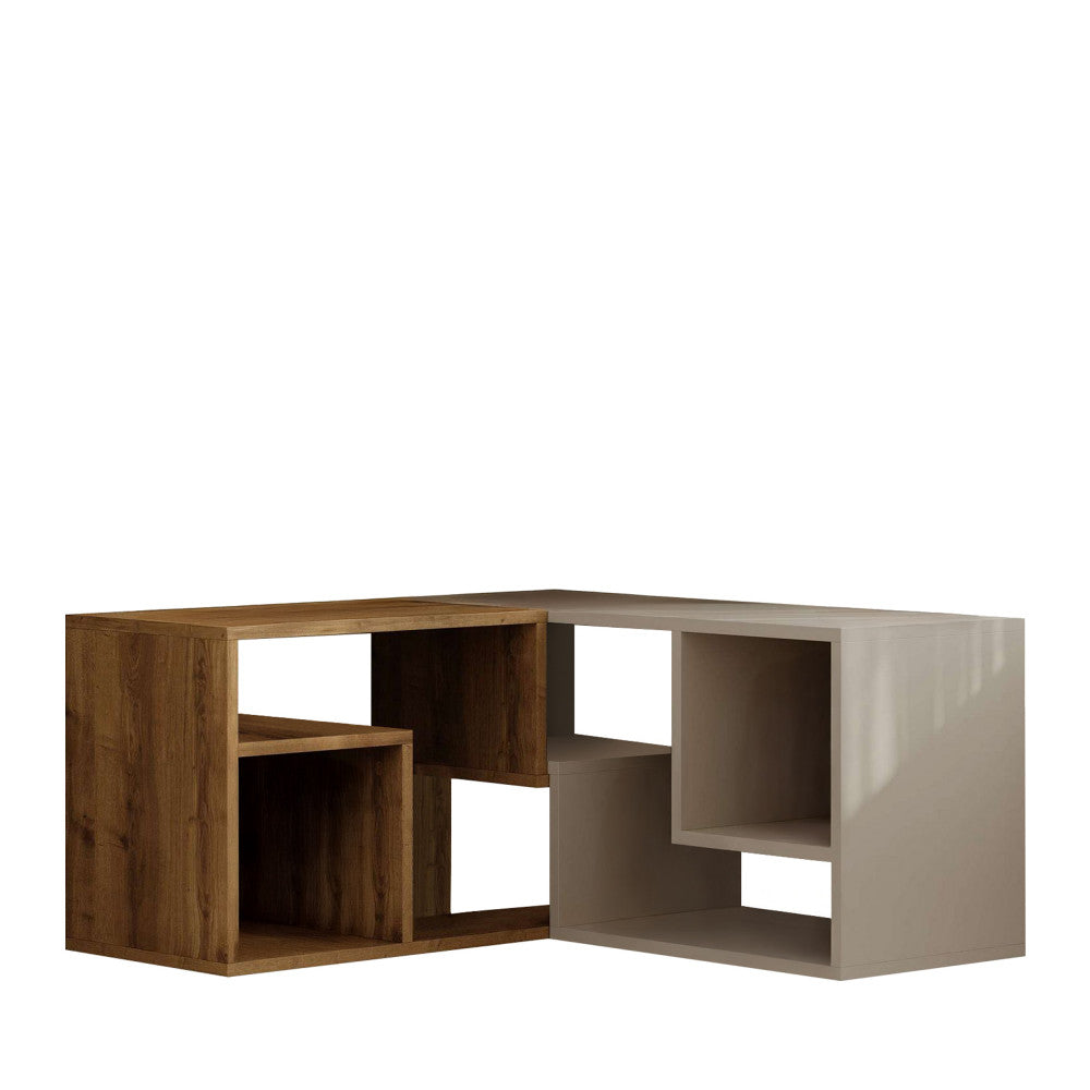 Flex - Meuble TV d'angle modulable en bois L145cm - Beige - 2