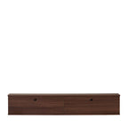 Yara - Meuble tv suspendu 2 portes en bois L140cm - Bois foncé - 2