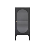Adelaide - Petit meuble de rangement en verre et métal H50cm - Noir - 2