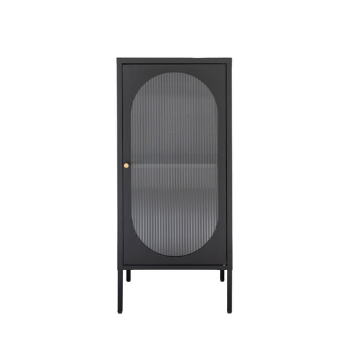 Adelaide - Petit meuble de rangement en verre et métal H50cm - Noir - 2