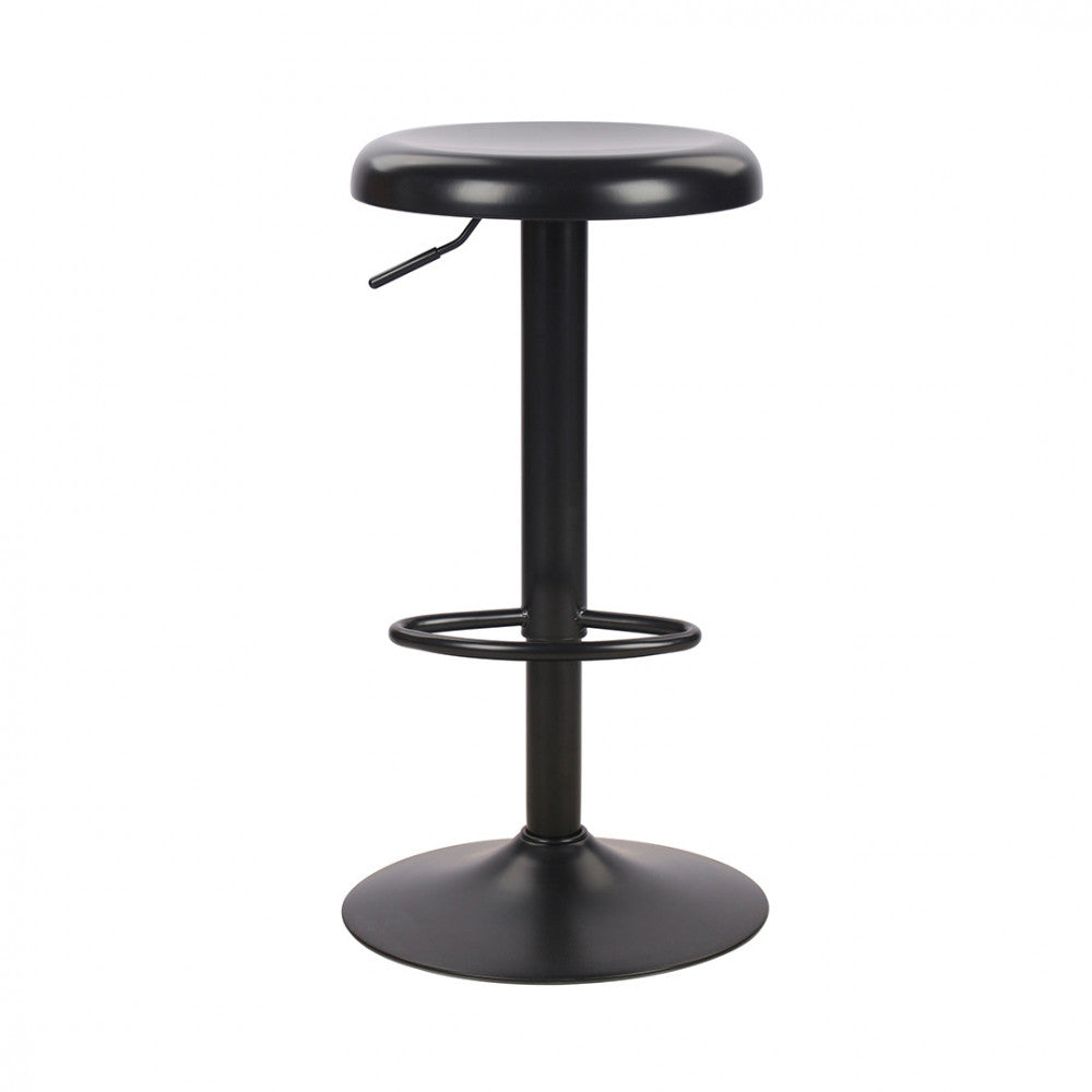 Pop - Tabouret de bar réglable en métal H60-81cm - Noir - 2