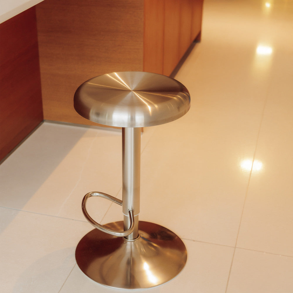 Pop - Tabouret de bar réglable en métal H60-81cm - Chrome - 1