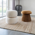 Hampton - Pouf champignon en velours ø39cm - Ocre - 1