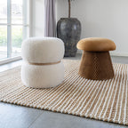 Hampton - Pouf champignon en velours ø39cm - Ocre - 1