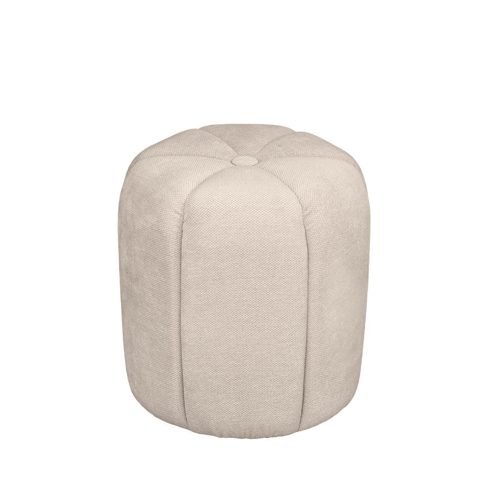 Flower - Pouf rond en tissu ø38cm - Beige - 2