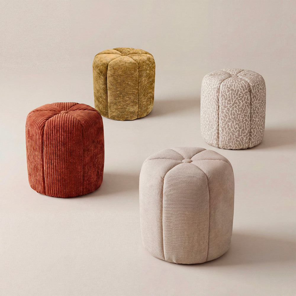 Flower - Pouf rond en tissu ø38cm - Bronze - 1