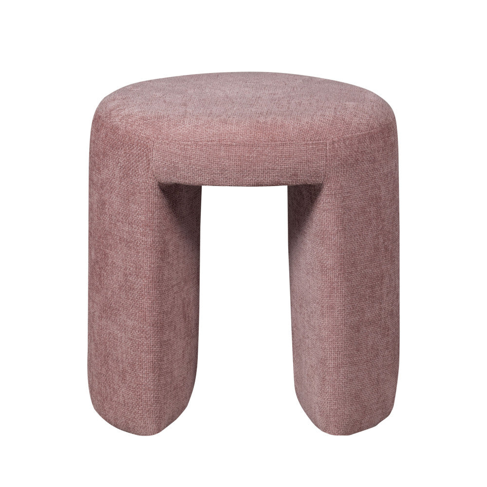 Charlie - Pouf rond en tissu ø45cm - Rose - 2